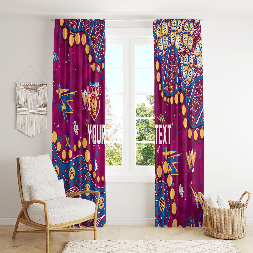 Personalized Brisbane Lions Window Curtain Aboriginal Pattern with Graffiti Style