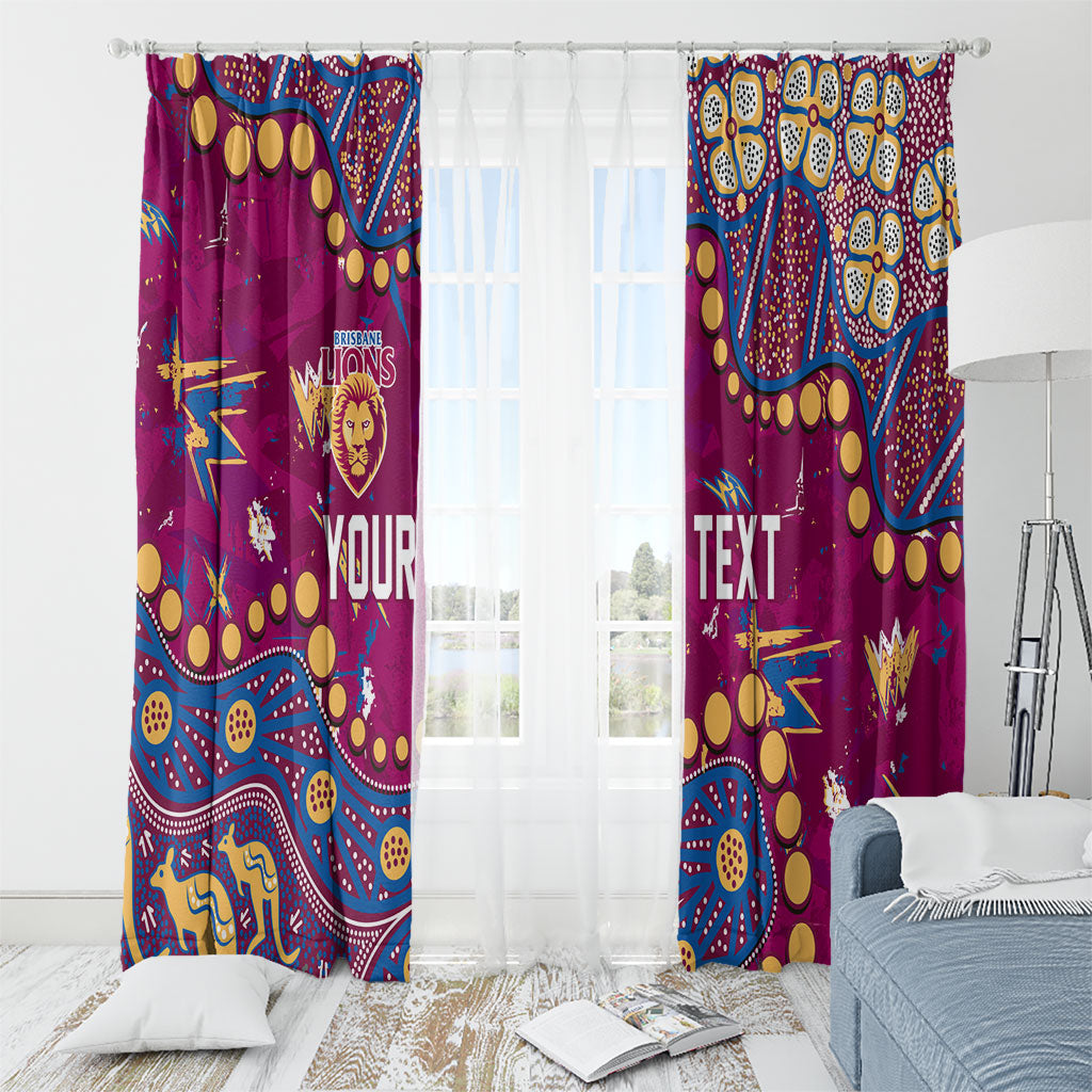 Personalized Brisbane Lions Window Curtain Aboriginal Pattern with Graffiti Style