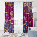 Personalized Brisbane Lions Window Curtain Aboriginal Pattern with Graffiti Style