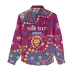 Personalized Brisbane Lions Women Casual Shirt Aboriginal Pattern with Graffiti Style