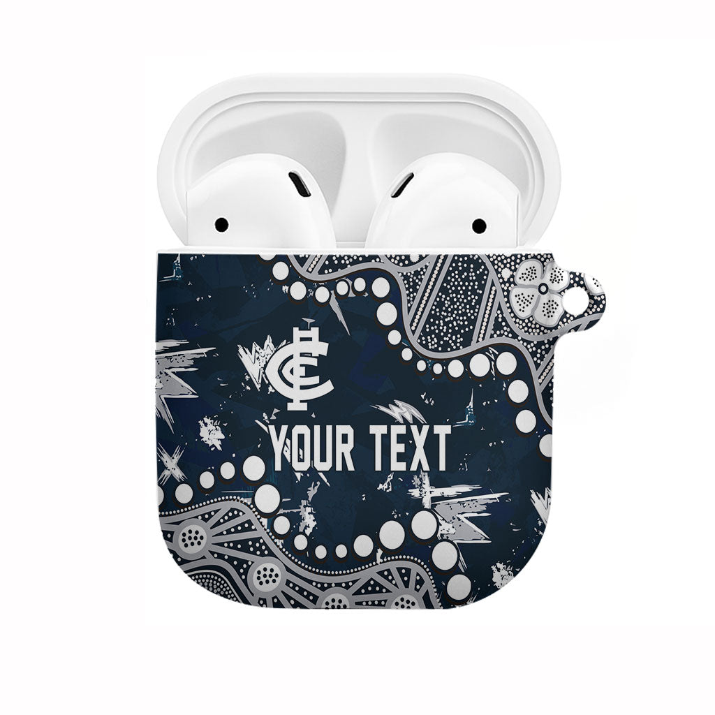 Personalized Carlton Blues AirPods Case Aboriginal Pattern with Graffiti Style
