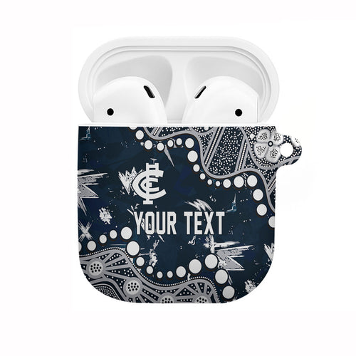 Personalized Carlton Blues AirPods Case Aboriginal Pattern with Graffiti Style