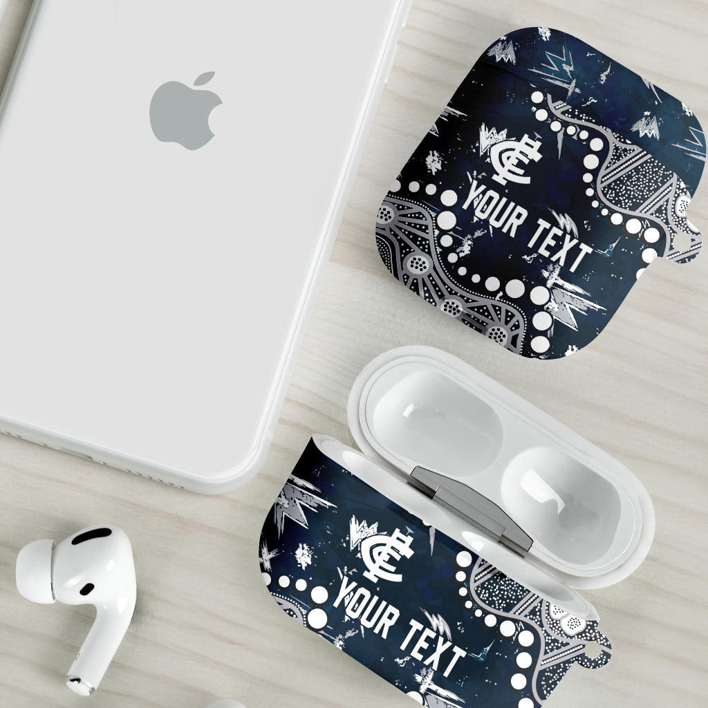 Personalized Carlton Blues AirPods Case Aboriginal Pattern with Graffiti Style
