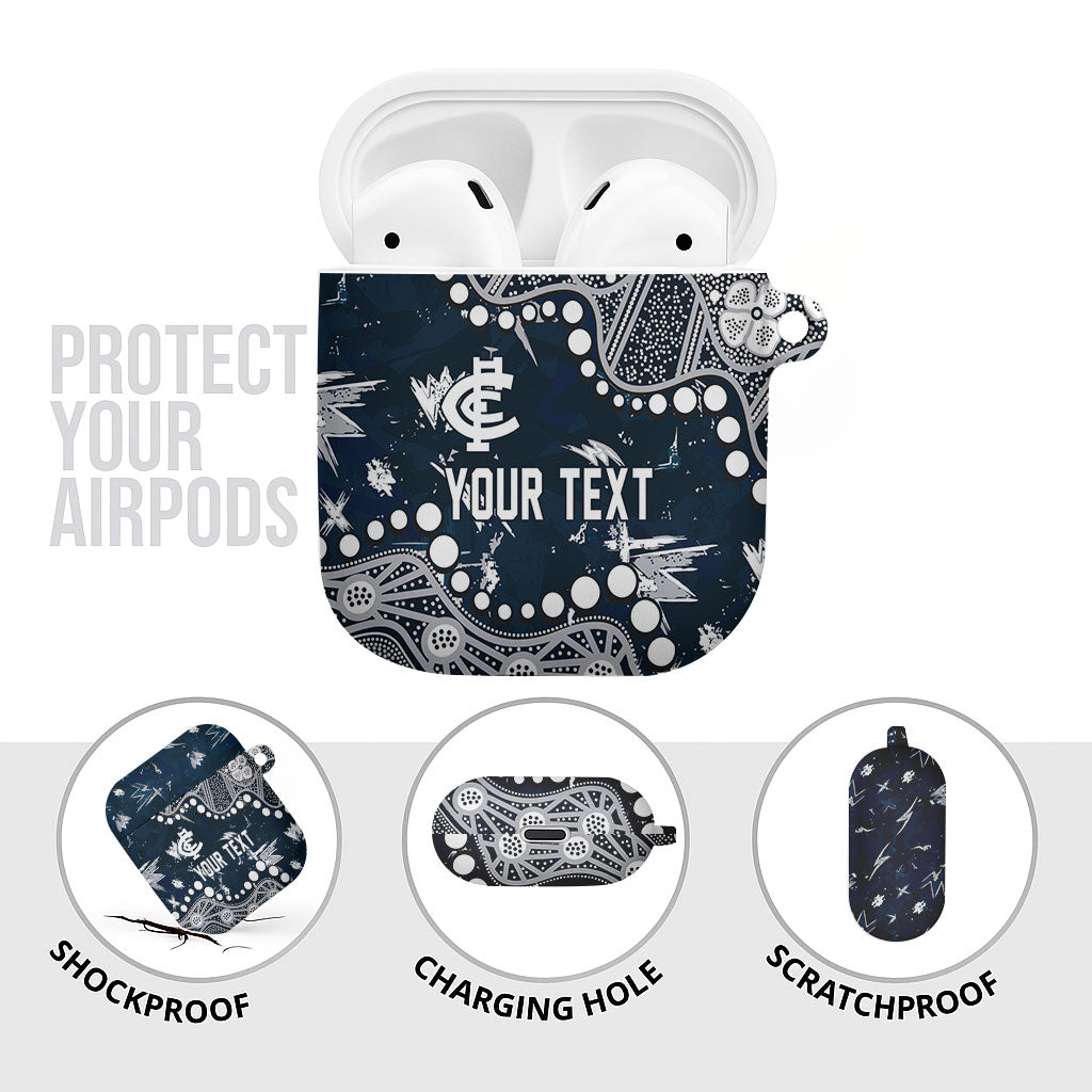 Personalized Carlton Blues AirPods Case Aboriginal Pattern with Graffiti Style
