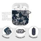 Personalized Carlton Blues AirPods Case Aboriginal Pattern with Graffiti Style