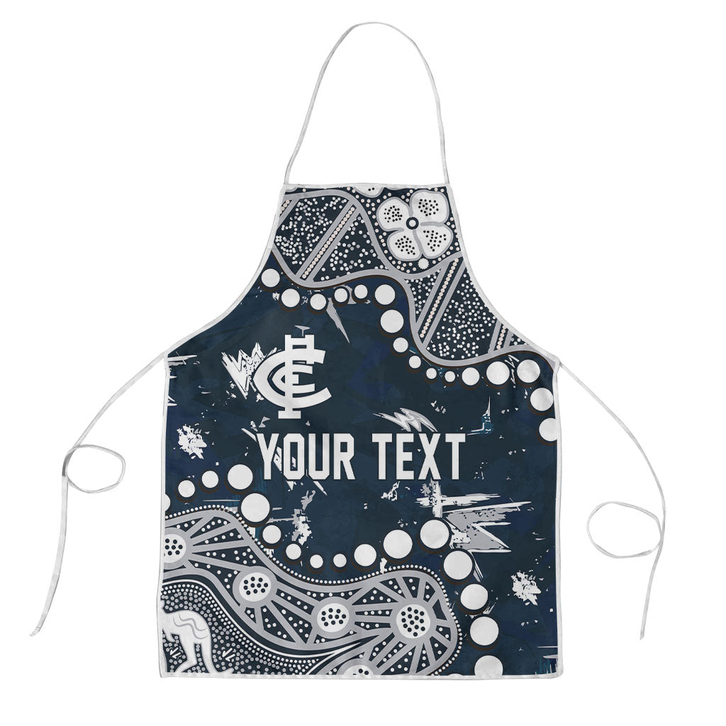 Personalized Carlton Blues Apron Aboriginal Pattern with Graffiti Style