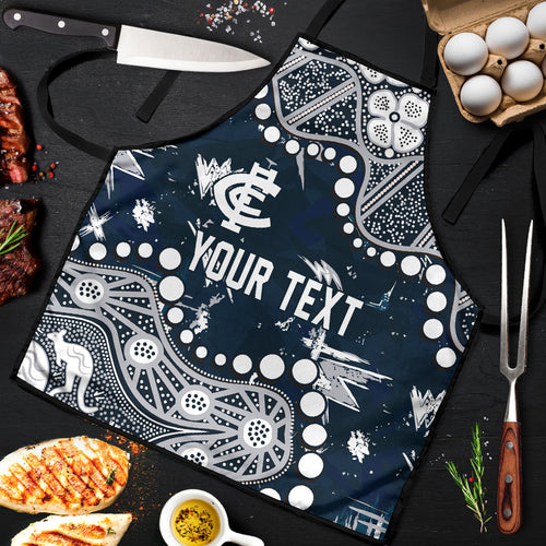 Personalized Carlton Blues Apron Aboriginal Pattern with Graffiti Style