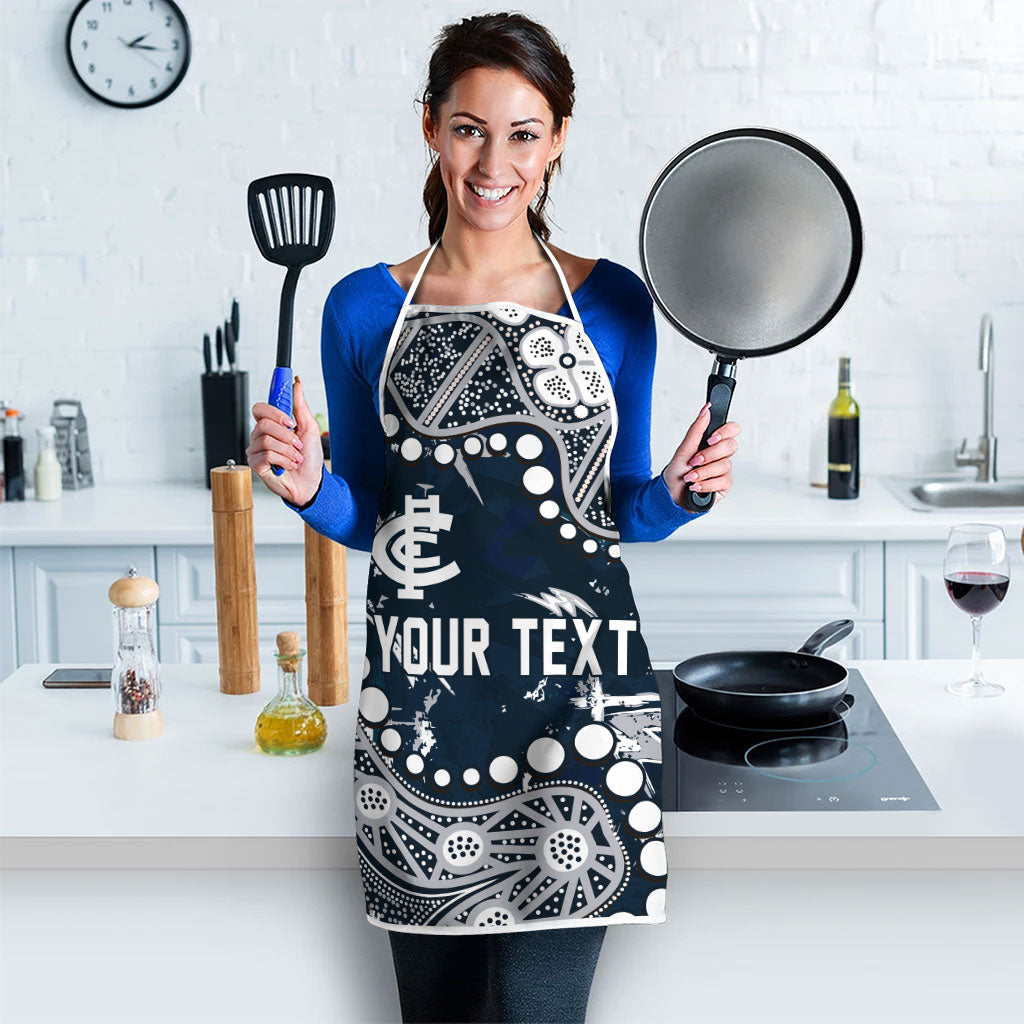 Personalized Carlton Blues Apron Aboriginal Pattern with Graffiti Style