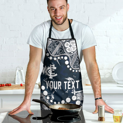 Personalized Carlton Blues Apron Aboriginal Pattern with Graffiti Style