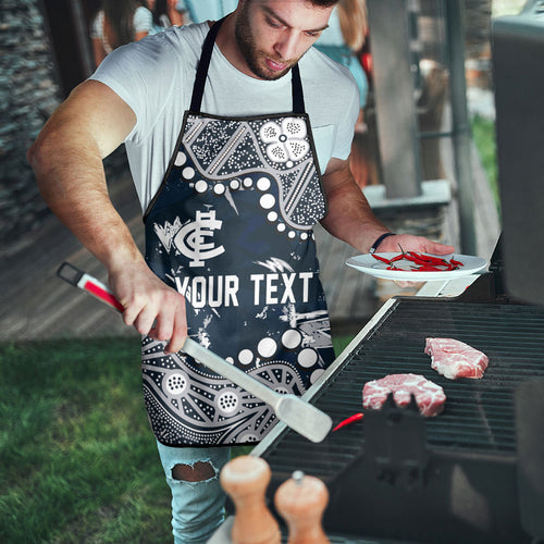 Personalized Carlton Blues Apron Aboriginal Pattern with Graffiti Style