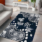Personalized Carlton Blues Area Rug Aboriginal Pattern with Graffiti Style