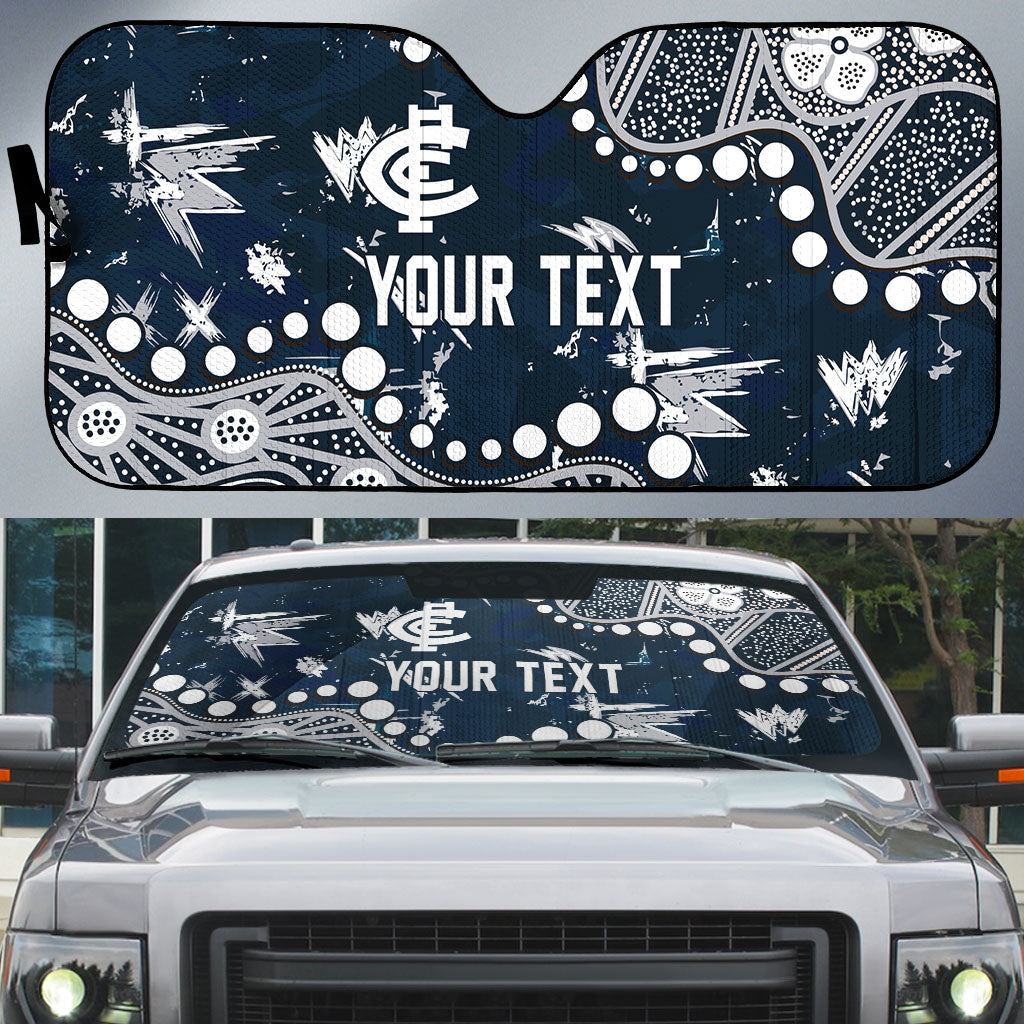 Personalized Carlton Blues Auto Sun Shade Aboriginal Pattern with Graffiti Style