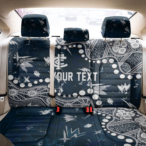 Personalized Carlton Blues Back Car Seat Cover Aboriginal Pattern with Graffiti Style