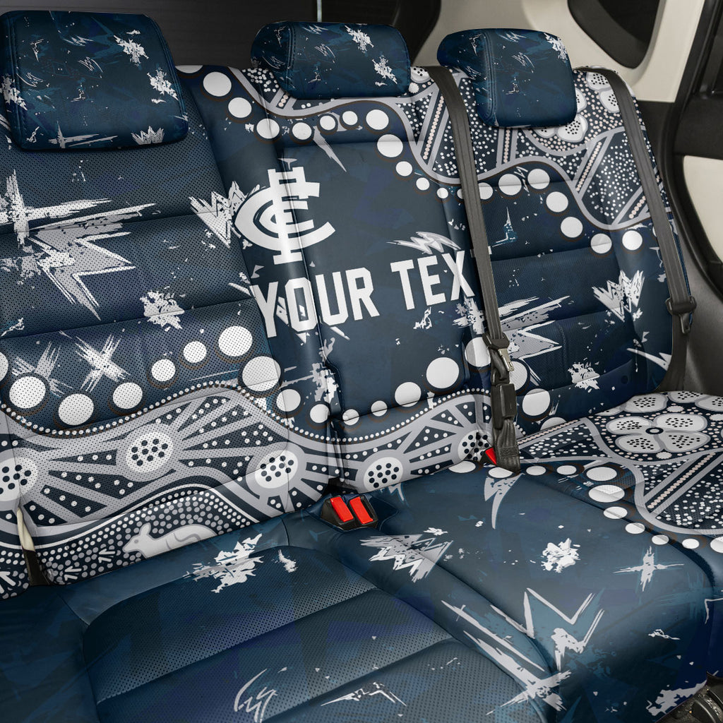 Personalized Carlton Blues Back Car Seat Cover Aboriginal Pattern with Graffiti Style