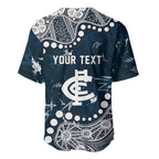 Personalized Carlton Blues Baseball Jersey Aboriginal Pattern with Graffiti Style