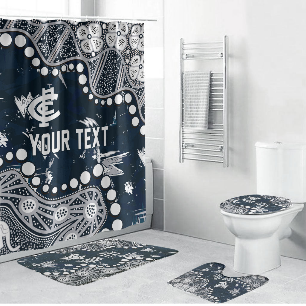 Personalized Carlton Blues Bathroom Set Aboriginal Pattern with Graffiti Style