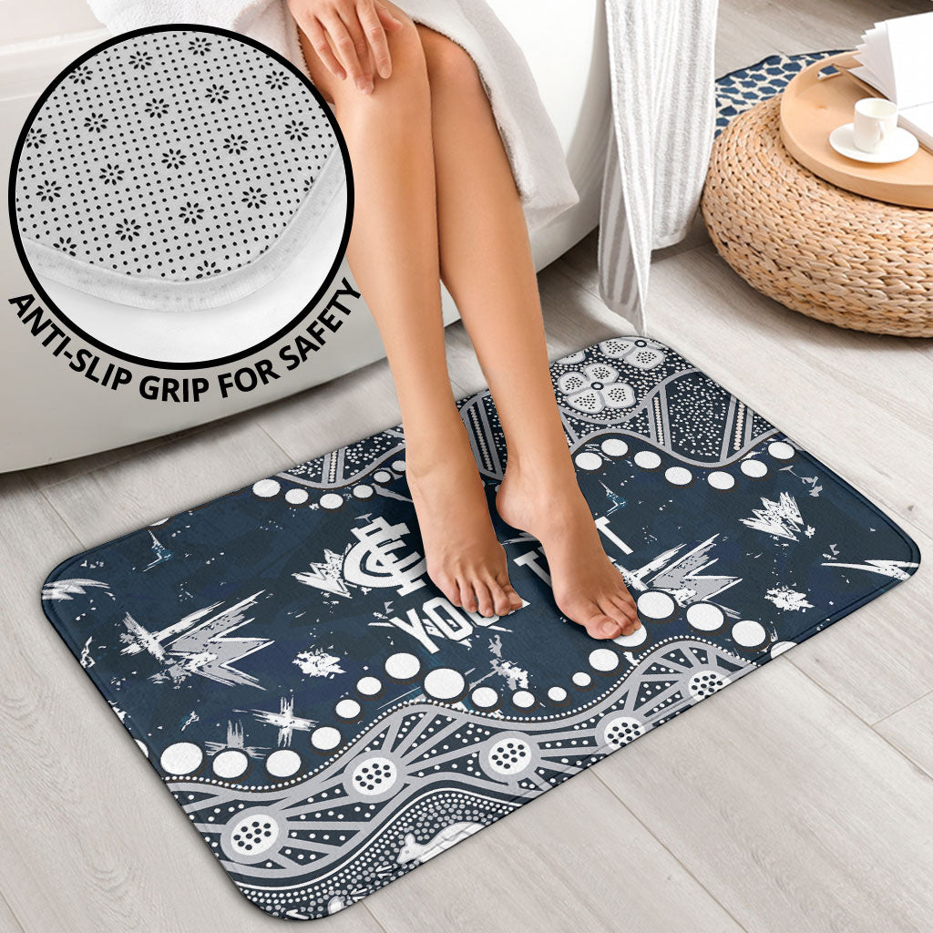 Personalized Carlton Blues Bathroom Set Aboriginal Pattern with Graffiti Style