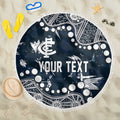 Personalized Carlton Blues Beach Blanket Aboriginal Pattern with Graffiti Style