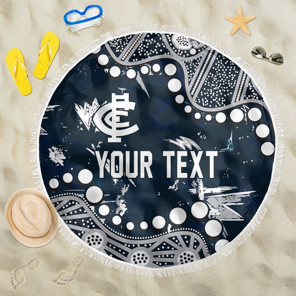 Personalized Carlton Blues Beach Blanket Aboriginal Pattern with Graffiti Style