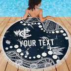 Personalized Carlton Blues Beach Blanket Aboriginal Pattern with Graffiti Style