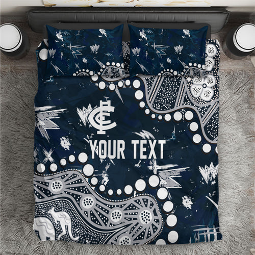 Personalized Carlton Blues Bedding Set Aboriginal Pattern with Graffiti Style