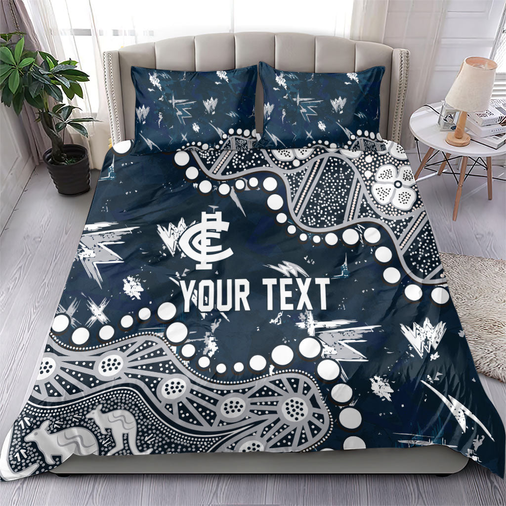 Personalized Carlton Blues Bedding Set Aboriginal Pattern with Graffiti Style