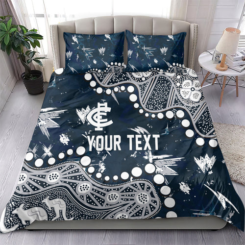 Personalized Carlton Blues Bedding Set Aboriginal Pattern with Graffiti Style
