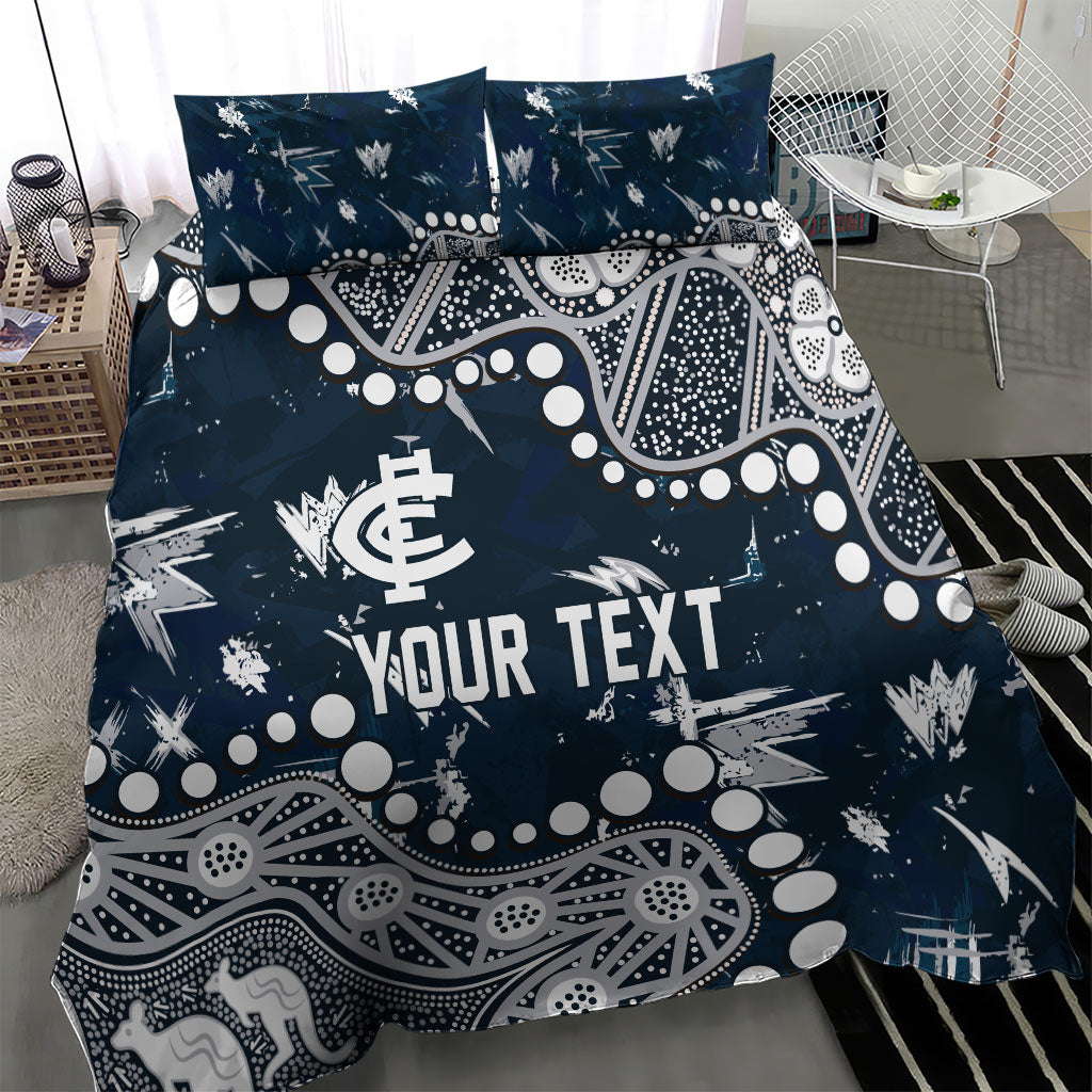 Personalized Carlton Blues Bedding Set Aboriginal Pattern with Graffiti Style