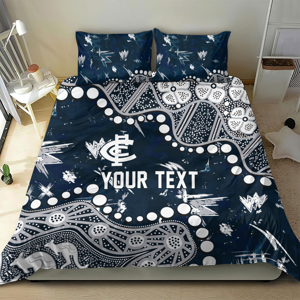 Personalized Carlton Blues Bedding Set Aboriginal Pattern with Graffiti Style
