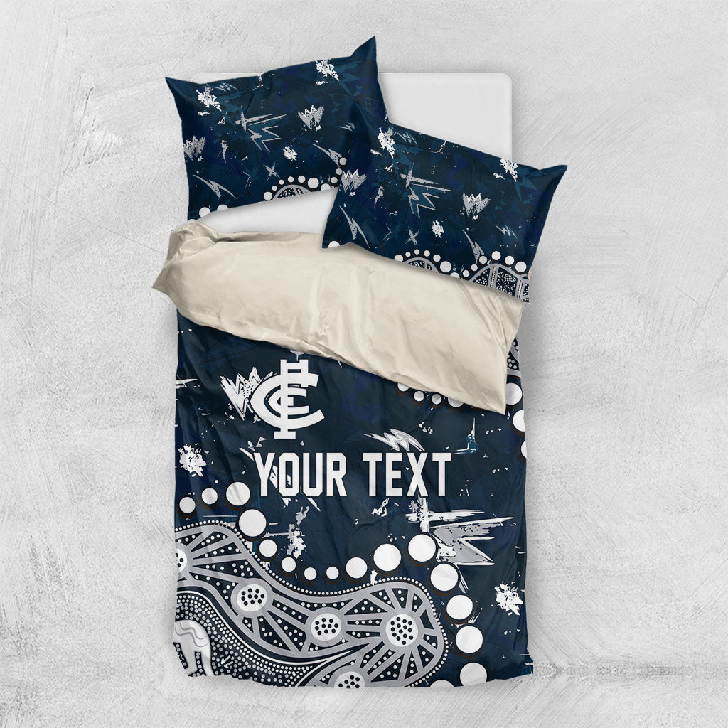 Personalized Carlton Blues Bedding Set Aboriginal Pattern with Graffiti Style