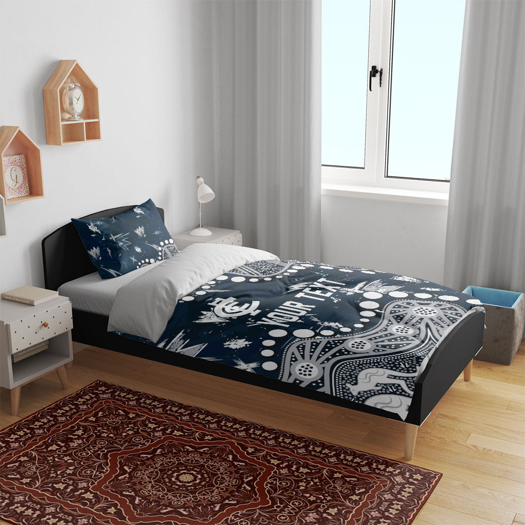 Personalized Carlton Blues Bedding Set Aboriginal Pattern with Graffiti Style