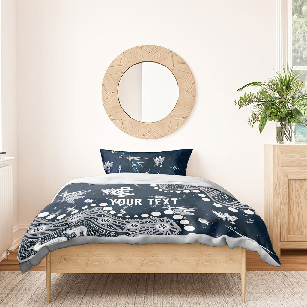 Personalized Carlton Blues Bedding Set Aboriginal Pattern with Graffiti Style