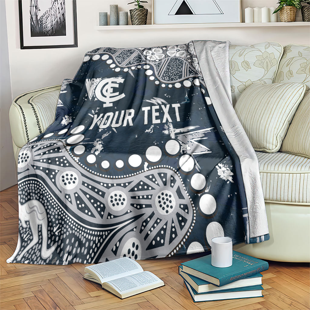 Personalized Carlton Blues Blanket Aboriginal Pattern with Graffiti Style