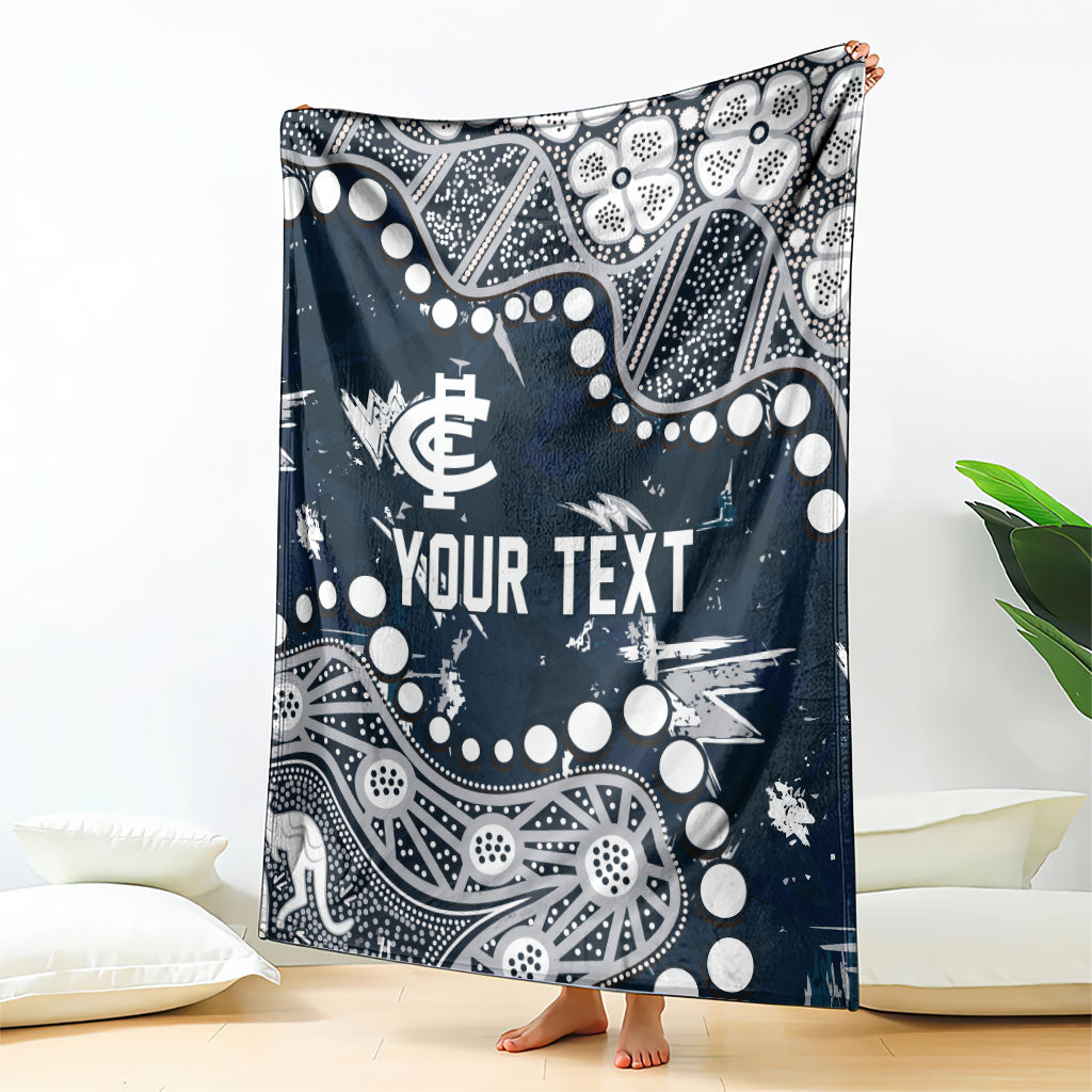 Personalized Carlton Blues Blanket Aboriginal Pattern with Graffiti Style