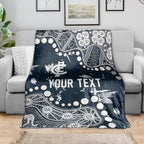 Personalized Carlton Blues Blanket Aboriginal Pattern with Graffiti Style
