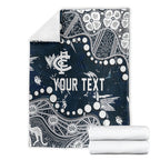 Personalized Carlton Blues Blanket Aboriginal Pattern with Graffiti Style