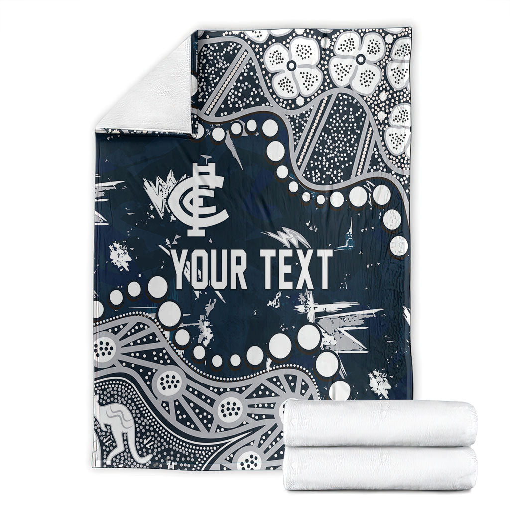 Personalized Carlton Blues Blanket Aboriginal Pattern with Graffiti Style