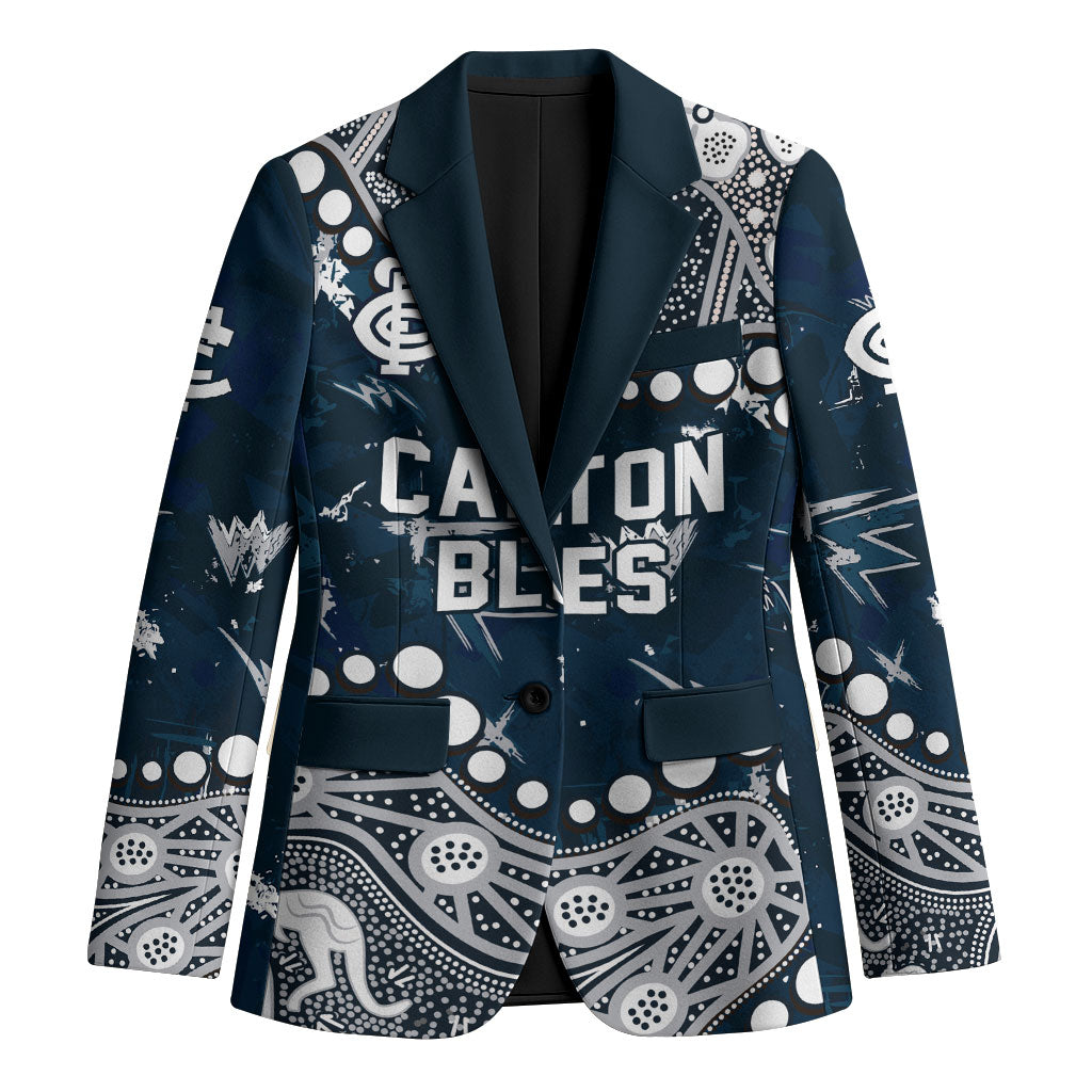 Personalized Carlton Blues Blazer Aboriginal Pattern with Graffiti Style