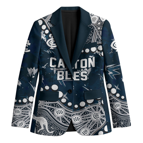Personalized Carlton Blues Blazer Aboriginal Pattern with Graffiti Style