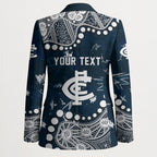Personalized Carlton Blues Blazer Aboriginal Pattern with Graffiti Style
