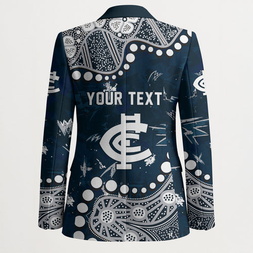 Personalized Carlton Blues Blazer Aboriginal Pattern with Graffiti Style