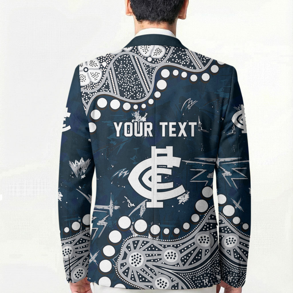 Personalized Carlton Blues Blazer Aboriginal Pattern with Graffiti Style
