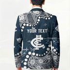 Personalized Carlton Blues Blazer Aboriginal Pattern with Graffiti Style