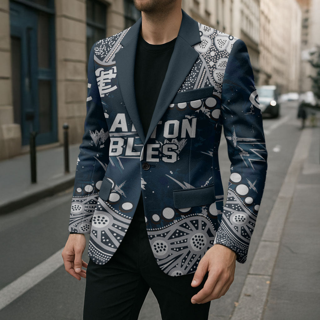 Personalized Carlton Blues Blazer Aboriginal Pattern with Graffiti Style