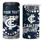 Personalized Carlton Blues 4 in 1 Can Cooler Tumbler Aboriginal Pattern with Graffiti Style