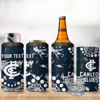 Personalized Carlton Blues 4 in 1 Can Cooler Tumbler Aboriginal Pattern with Graffiti Style