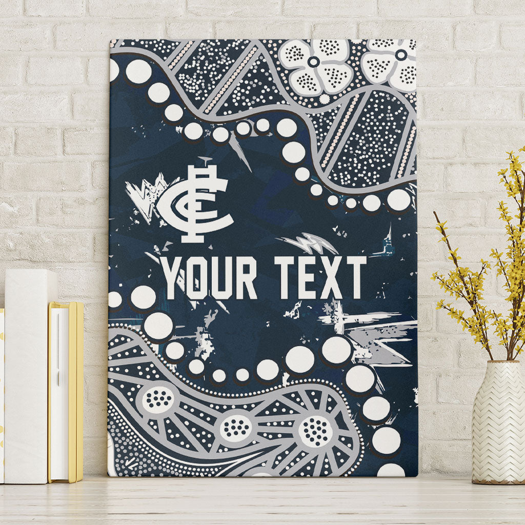 Personalized Carlton Blues Canvas Wall Art Aboriginal Pattern with Graffiti Style