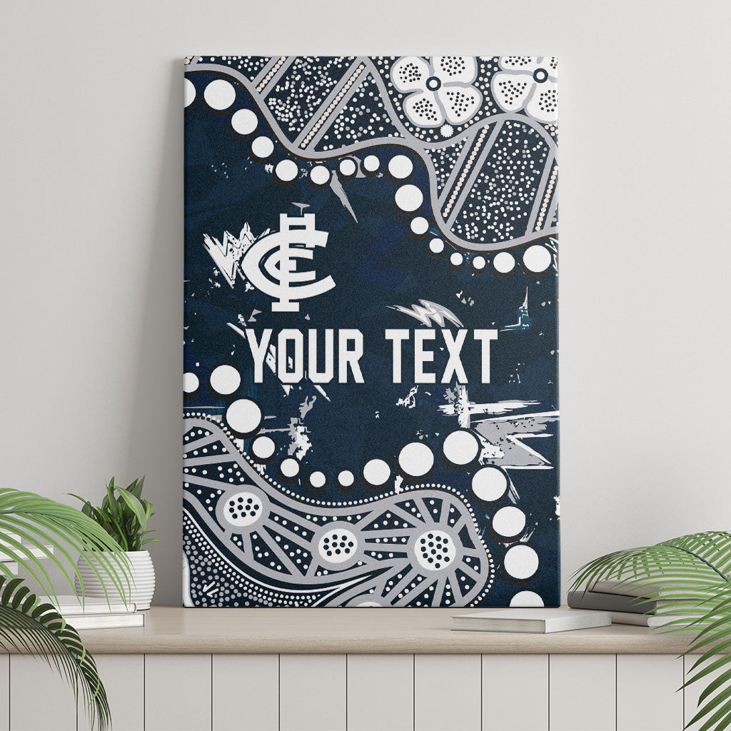 Personalized Carlton Blues Canvas Wall Art Aboriginal Pattern with Graffiti Style