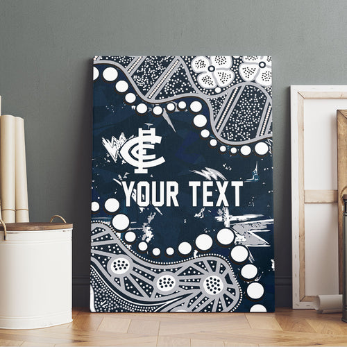 Personalized Carlton Blues Canvas Wall Art Aboriginal Pattern with Graffiti Style