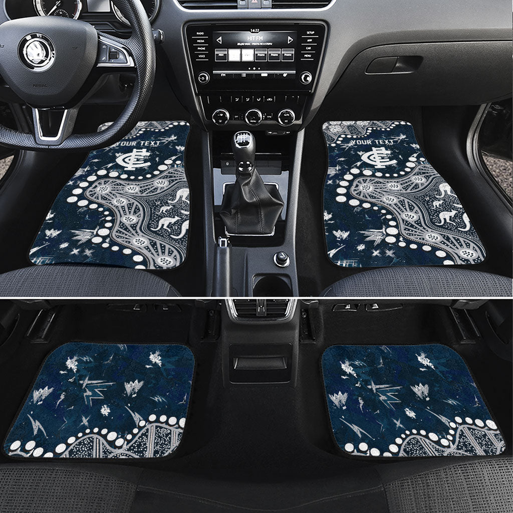 Personalized Carlton Blues Car Mats Aboriginal Pattern with Graffiti Style